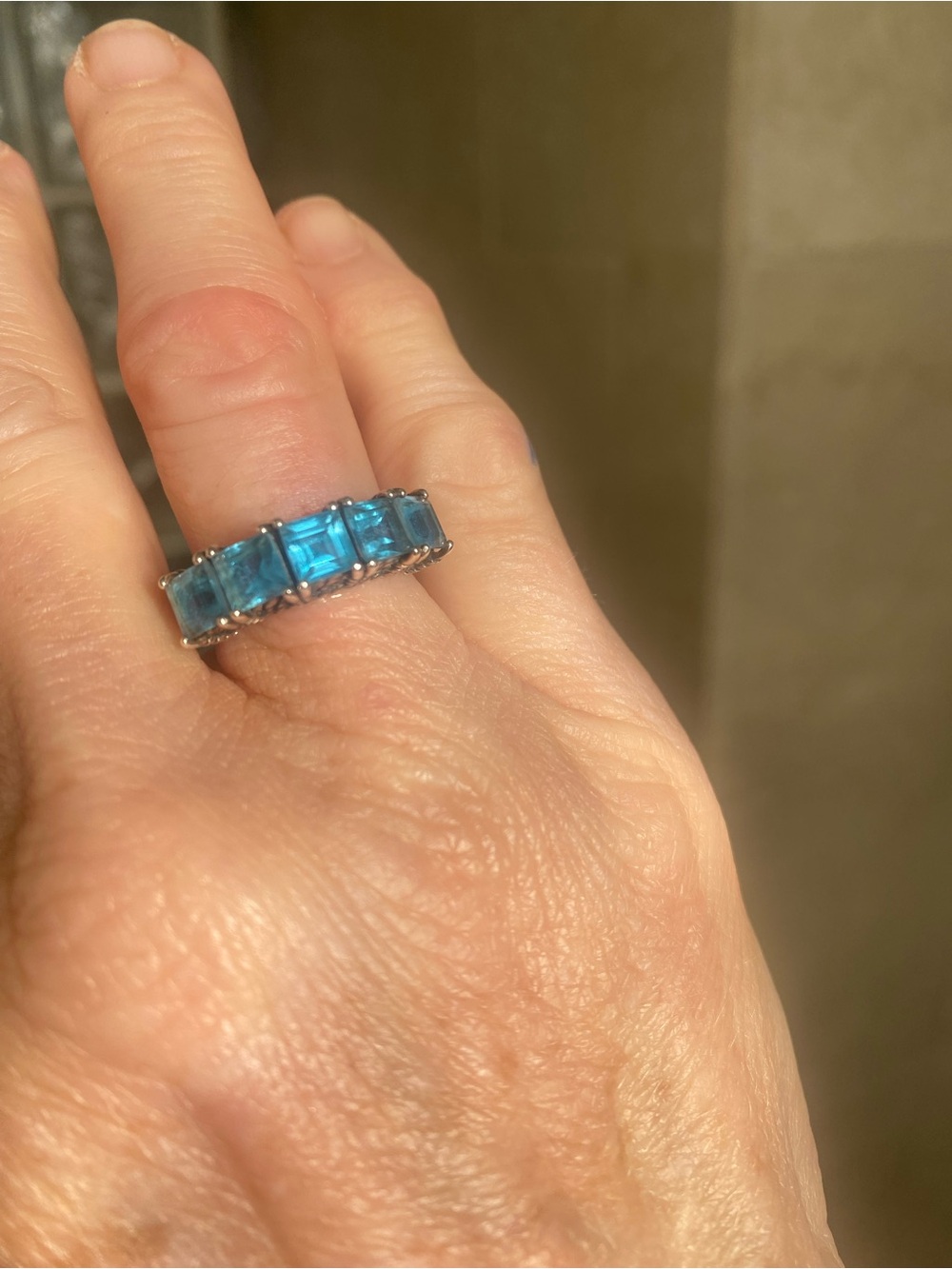 EFFY BLUE TOPAZ & STERLING SILVER RING/ SIZE 7/ $550 - Picture 5 of 5
